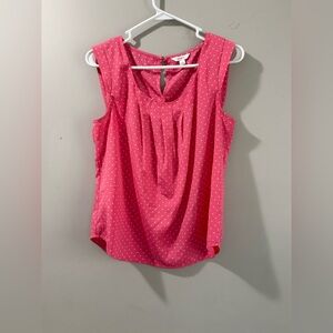 Candie's Hot Pink Polka Dot Sleeveless Blouse
